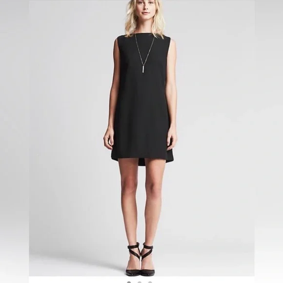 Banana Republic NWT black cowl-back sheath dress Size 10 - Picture 1 of 12